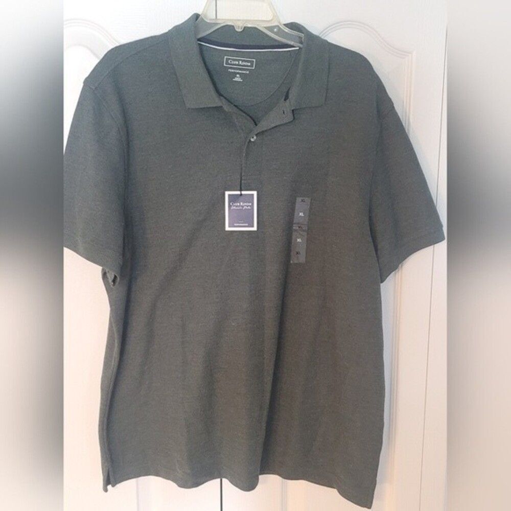 NWT Club Room Performance Dark Green Golf Shirt Size XL